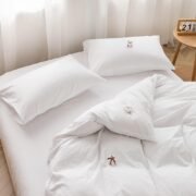 Washed Cotton Duvet Cover Set, 3 Pieces, Linen-Like Texture - Image 3