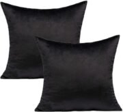 Black Velvet Pillow Covers 20x20, Cozy Soft Solid