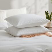 Washed Cotton Duvet Cover, White, Queen 90x90 - Image 3