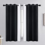 Thick Velvet Blackout Curtains 63 Inches Long, 2 Panels