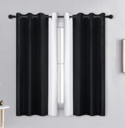 Thick Velvet Blackout Curtains 63 Inches Long, 2 Panels