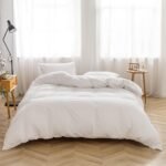 Washed Cotton Duvet Cover Set, 3 Pieces, Linen-Like Texture