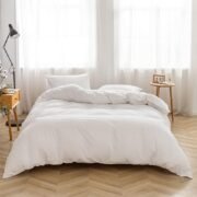 Washed Cotton Duvet Cover Set, 3 Pieces, Linen-Like Texture