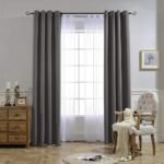 Grey Blackout Curtains for Bedroom 84 Inches Long, 2 Panels, W52