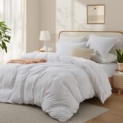 Washed Cotton Duvet Cover, White, Queen 90x90 - Image 2