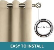 Beige Room Darkening Curtains 63 Inch for Bedroom - 2 Panels - Image 2