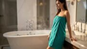 6 Piece Cotton Bath Towel Set- 2 Bath - 2 Hand - 2 Face, Teal - Image 3