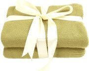 Knit Cotton Throw Blanket 50x60, Dark Sea Green - Image 8
