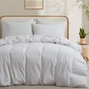 Washed Cotton Duvet Cover, White, Queen 90x90