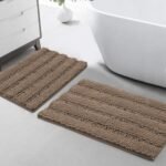 Bathroom Rug Set, 2 Piece Soft Absorbent Chenille Bath Rug Set