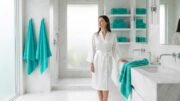 6 Piece Cotton Bath Towel Set- 2 Bath - 2 Hand - 2 Face, Teal