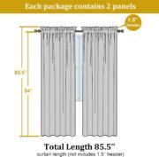 Linen Blend Sheer Curtains 84 inches Long 2 Panels Set for Bedroom - Image 6