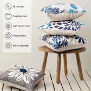 Blue Decorative Throw Pillow Covers 18x18 Set of 4 - Image 2