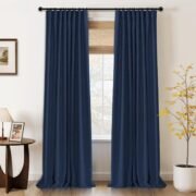 Linen Total Blackout Curtains for Bedroom 84 inch Long, Beige - Image 8
