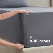 Queen Sheet Set - Bed Sheets - Dark Grey - 4-Piece Deep Pocket - Image 3