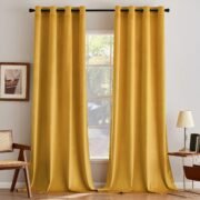 Olive Green Velvet Curtains 63 Inches Long for Bedroom 2 Panels - Image 7