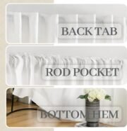 Linen Sheer Curtain Panel, White, 1 Panel - Image 3