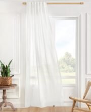 Linen Sheer Curtain Panel, White, 1 Panel
