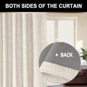 Linen Total Blackout Curtains for Bedroom 84 inch Long, Beige - Image 6