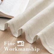 Natural Linen Sheer Curtains 84" 2 Panels Grommet - Image 6