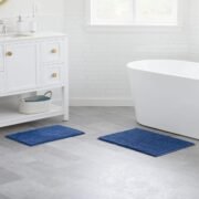 Chenille Bath Mat Set — 2 Piece, Non Slip, Water Absorbent, Fast Drying - Image 3