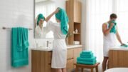 6 Piece Cotton Bath Towel Set- 2 Bath - 2 Hand - 2 Face, Teal - Image 4