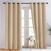 Biscotti Beige Blackout Curtains 84 Inches Long, W52xL84, 2 Panels