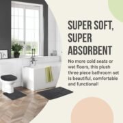 Standard 3pc Non-Slip Shaggy Chenille Bathroom Mat Set - Image 4