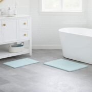 Chenille Bath Mat Set — 2 Piece, Non Slip, Water Absorbent, Fast Drying
