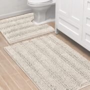 Thick Shaggy Chenille Bathroom Rug Set, Non Slip - Image 6