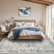 Area Rugs 5x7, Washable Rugs for Living Room,Bedroom,Blue Rug - Image 5