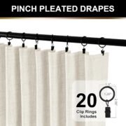 Linen Total Blackout Curtains for Bedroom 84 inch Long, Beige - Image 2