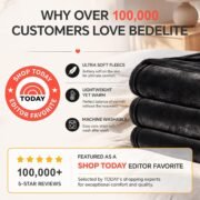 Fleece Blanket Soft Plush Throw for Couch Black 50"x60" - Image 2