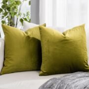 Sage Soft Velvet Throw Pillow Covers 20x20 inch Set of 2 - Image 7
