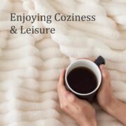 Ribbed Fleece Throw Blanket for Couch, Cream, 50"x60" - Image 4