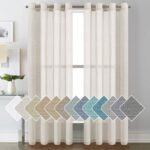 Natural Linen Sheer Curtains 84" 2 Panels Grommet