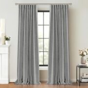 Linen Total Blackout Curtains for Bedroom 84 inch Long, Beige - Image 7