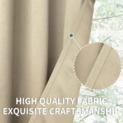 Beige Room Darkening Curtains 63 Inch for Bedroom - 2 Panels - Image 4