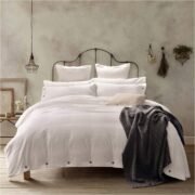 Duvet Cover King, Washed Cotton Duvet Cover Set - 3 Piece (King, Off-White)