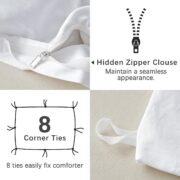 Duvet Cover, Washed Cotton Comforter Cover Bedding Set Queen Size - Image 4
