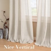 Natural Linen Sheer Curtains 84" 2 Panels Grommet - Image 7