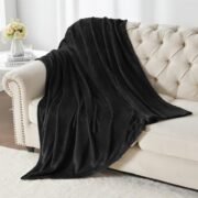 Fleece Blanket Soft Plush Throw for Couch Black 50"x60" - Image 7