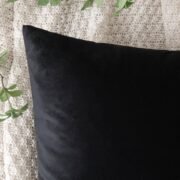 Black Velvet Pillow Covers 20x20, Cozy Soft Solid - Image 3