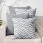 Throw Pillow Covers 18x18, Set of 4, Grey Textured Couch Pillow Covers