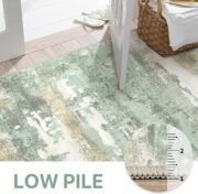 5x7 Green Abstract Area Rug, Washable Non-Slip for Bedroom - Image 7