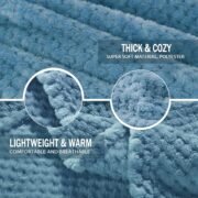 Large Waffle Fleece Throw Blanket for Couch, Slate Blue - Image 5