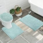 Standard 3pc Non-Slip Shaggy Chenille Bathroom Mat Set