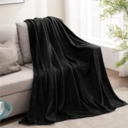 Fleece Blanket Soft Plush Throw for Couch Black 50"x60" - Image 6