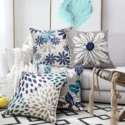 Blue Decorative Throw Pillow Covers 18x18 Set of 4 - Image 5