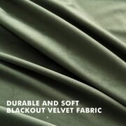 Olive Green Velvet Curtains 63 Inches Long for Bedroom 2 Panels - Image 5